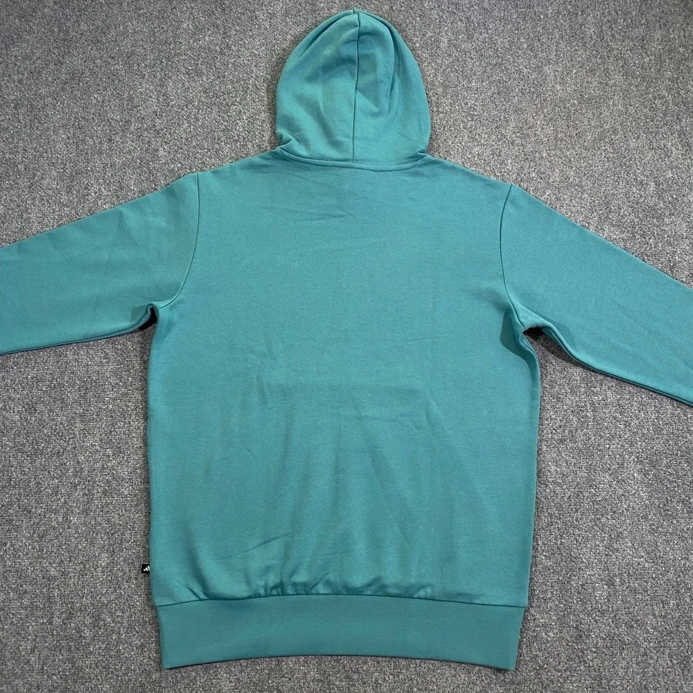Adidas 3D Retro 70s Striped Logo Hoodie Mens XXL Powder Teal Disco Groovy NWT